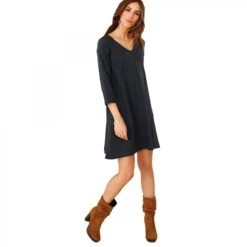 Robe | Décolleté En Pointe, Ligne évasée Noir, Robe Courte 3 SUISSES