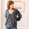 Blouse à Fleurs Bleues Anouck | 3 SUISSES