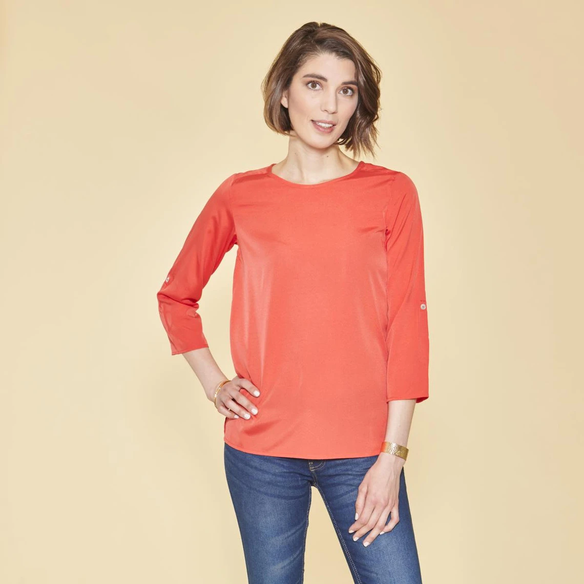 Blouse Fendue Manches 3/4 Ajustables Femme | Blouse 3 SUISSES