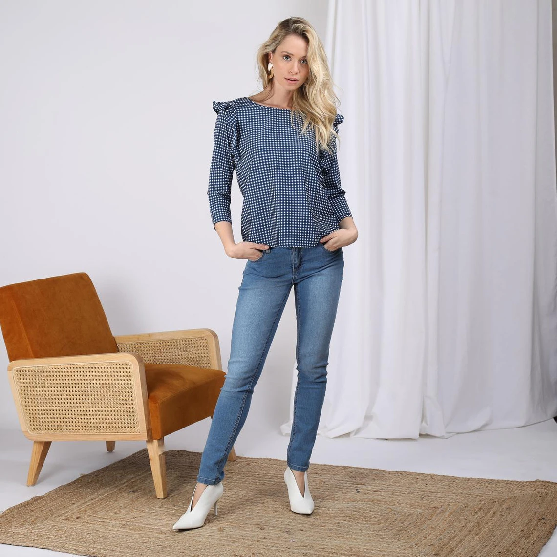 Blouse Manches 3/4 à Volants | Blouse 3 SUISSES – Image 2