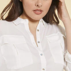 Blouse Manches Longues Ajustables Femme - Blanc | Chemise 3 SUISSES