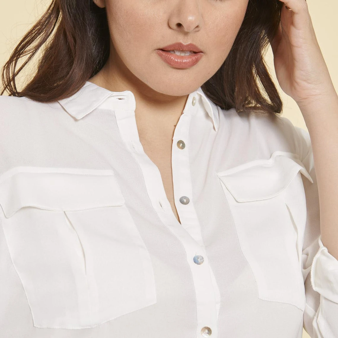 Blouse Manches Longues Ajustables Femme - Blanc | Chemise 3 SUISSES