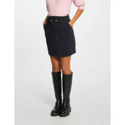 MORGAN Jupe City Droite Taille Haute MARINE | 3 SUISSES