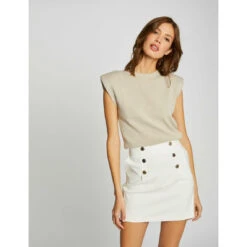 MORGAN Jupe Droite Taille Haute Avec Boutons | Jupe Courte 3 SUISSES