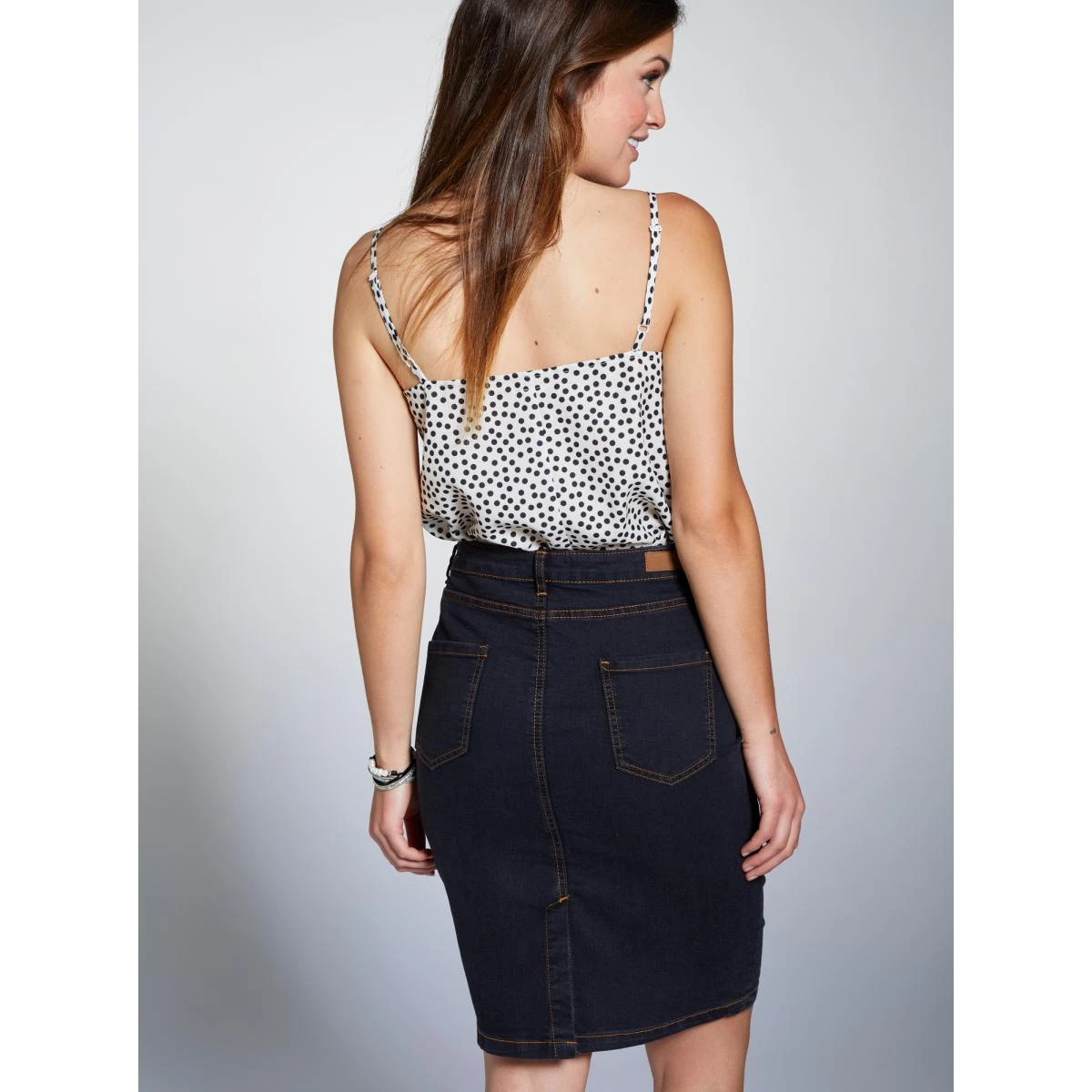 Jupe En Jean 5 Poches Fente Bas Du Dos Femme | Jupe Mi-longue 3 SUISSES – Image 4