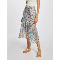 MORGAN Jupe Midi Portefeuille Imprimé Végétal | 3 SUISSES