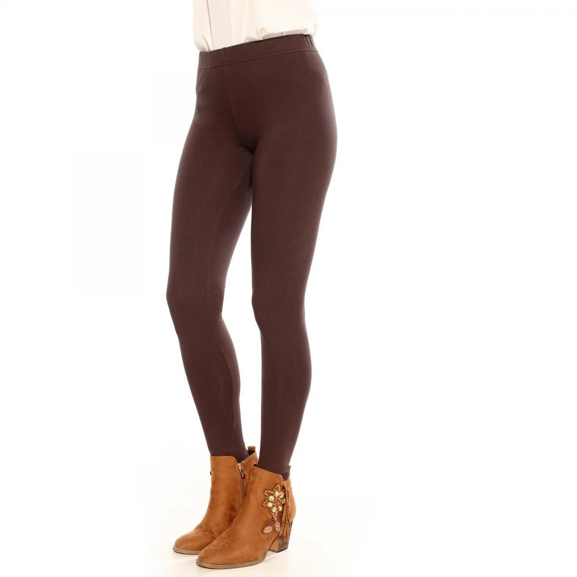 Legging Uni Sans Coutures Taille élastique Femme Marron | 3 SUISSES – Image 3