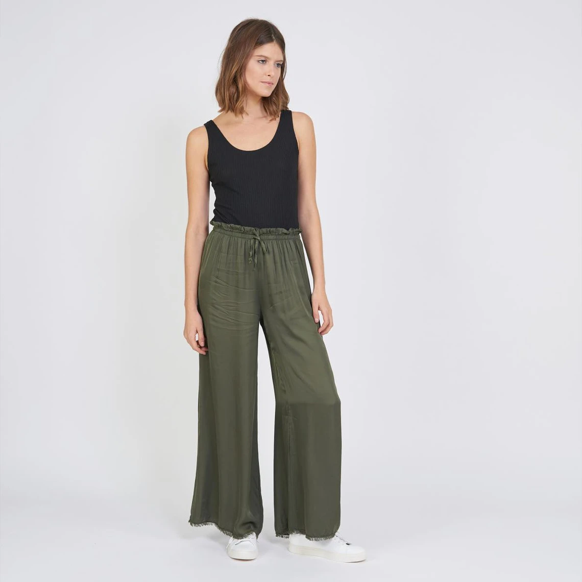 Pantalon Fluide Large Mélange Soie Jen | Pantalon Droit 3 SUISSES – Image 2