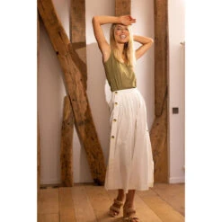 Pantalon Large Boutonnage Coté écru Valère | 3 SUISSES