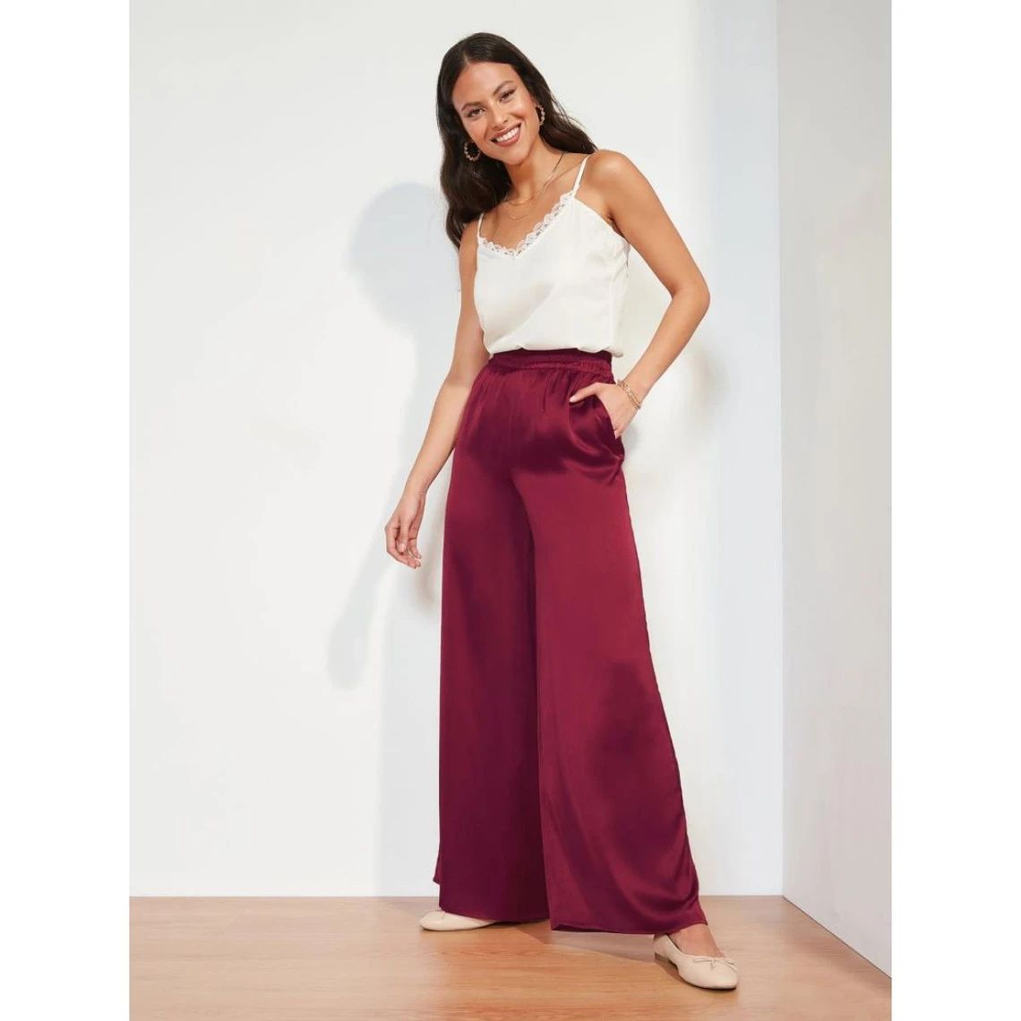 Pantalon Palazzo En Tissu Satiné | 3 SUISSES – Image 2