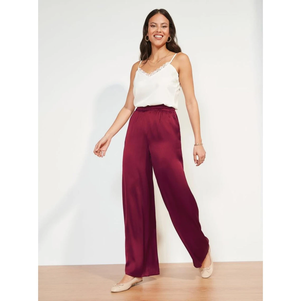 Pantalon Palazzo En Tissu Satiné | 3 SUISSES – Image 3