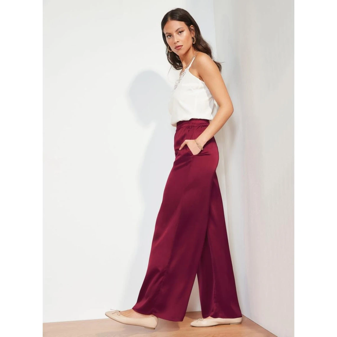 Pantalon Palazzo En Tissu Satiné | 3 SUISSES – Image 4