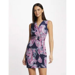 MORGAN Robe Ajustée Drapée Imprimé Cachemire | 3 SUISSES