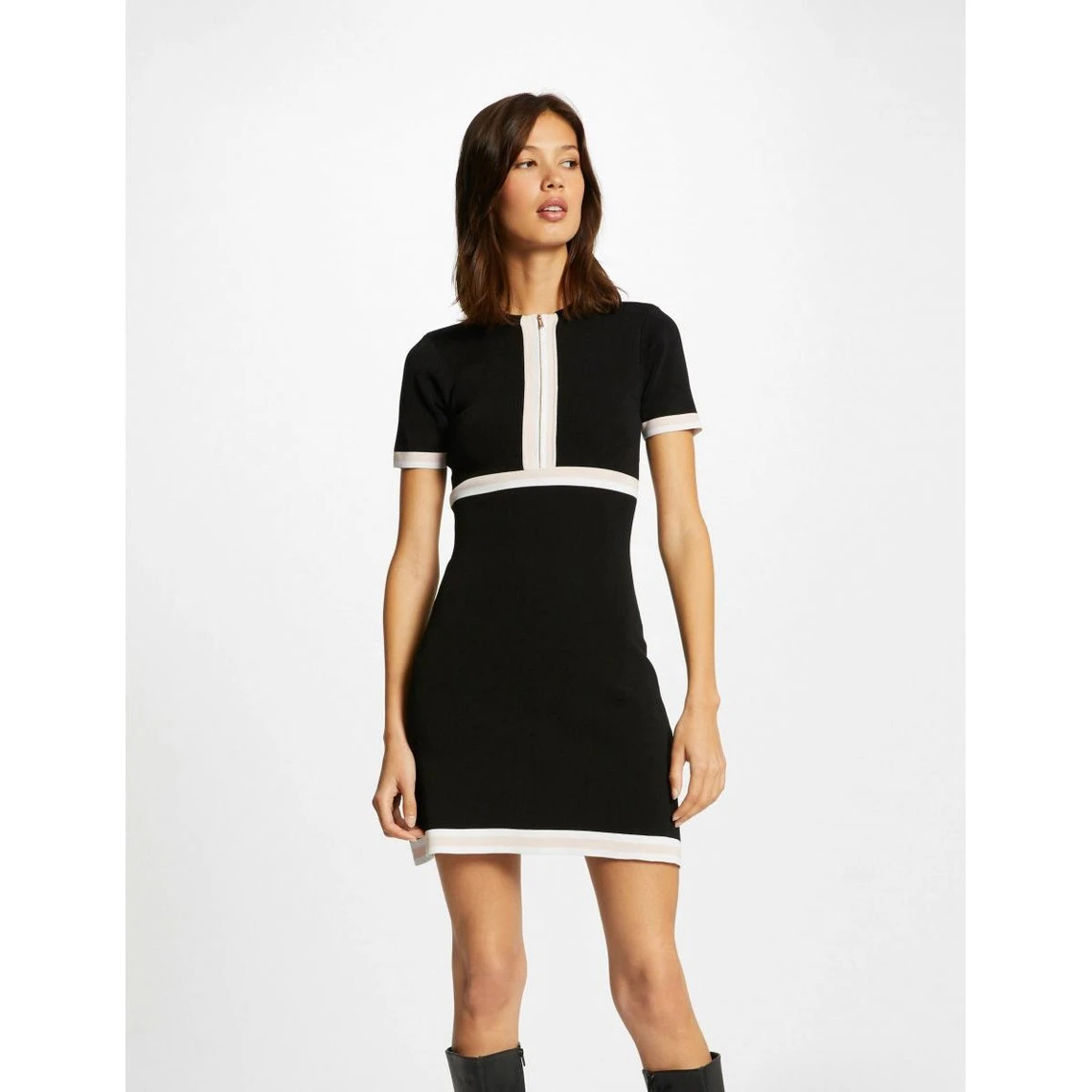 MORGAN Robe Ajustée Zippée Bandes Contrastantes | 3 SUISSES
