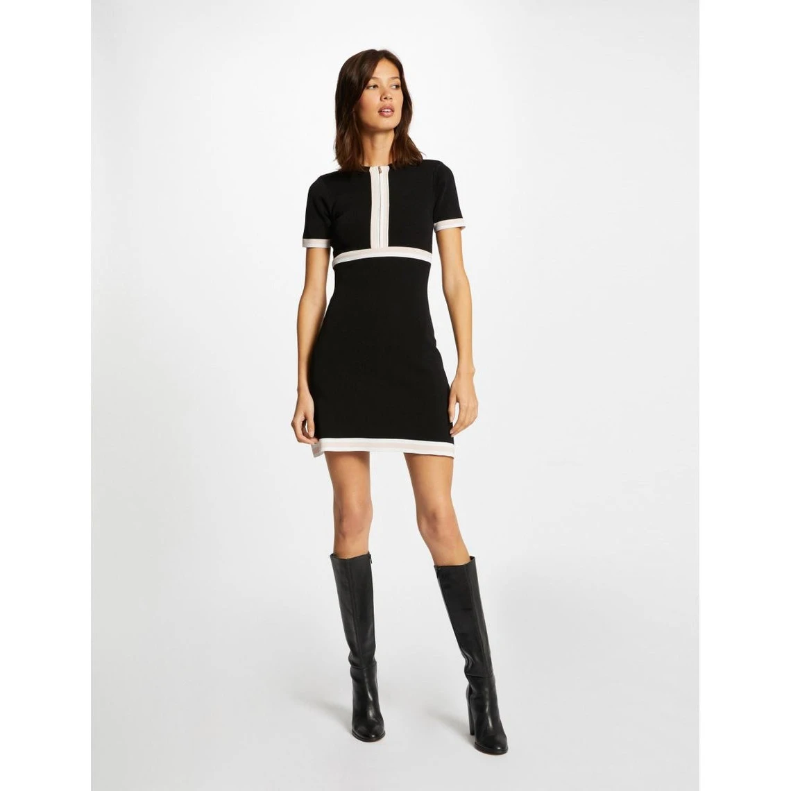 MORGAN Robe Ajustée Zippée Bandes Contrastantes | 3 SUISSES – Image 2