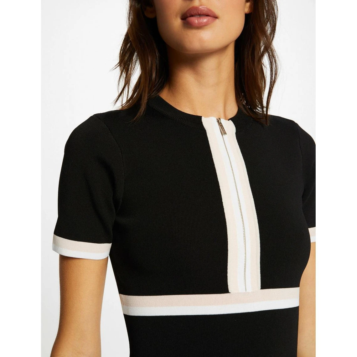 MORGAN Robe Ajustée Zippée Bandes Contrastantes | 3 SUISSES – Image 4