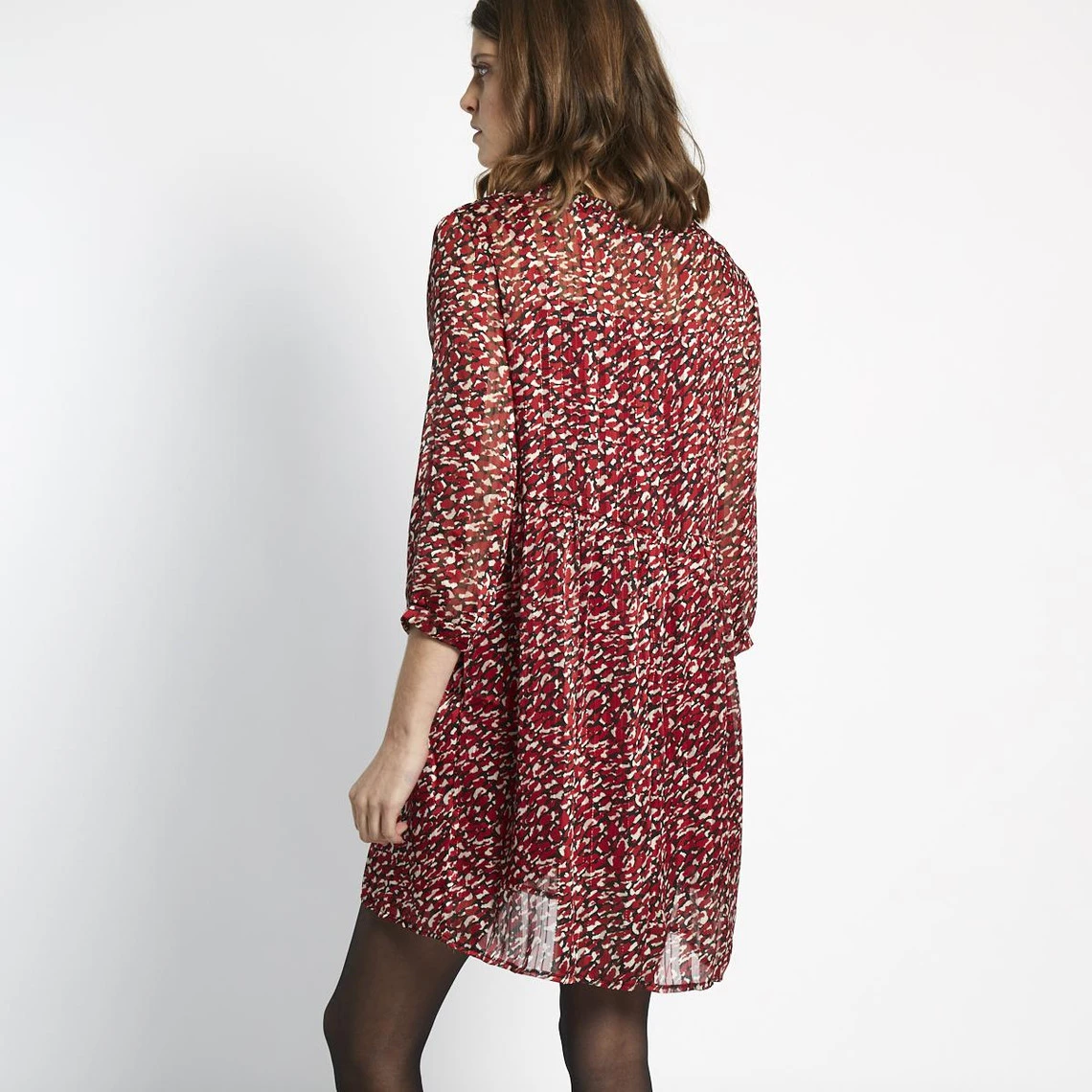 Robe Col V Imprimée Léopard Dora | Robe Courte 3 SUISSES – Image 3