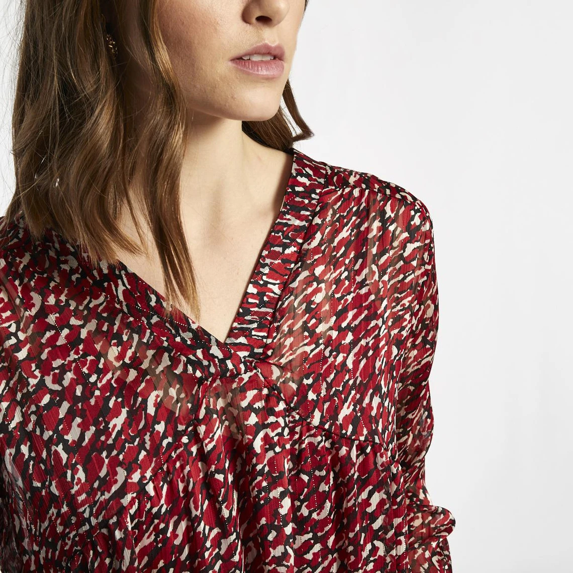 Robe Col V Imprimée Léopard Dora | Robe Courte 3 SUISSES – Image 4