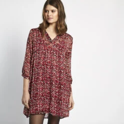 Robe Col V Imprimée Léopard Dora | Robe Courte 3 SUISSES