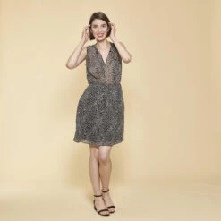 Robe Courte Sans Manche à Pois Femme - Pois Blanc | 3 SUISSES