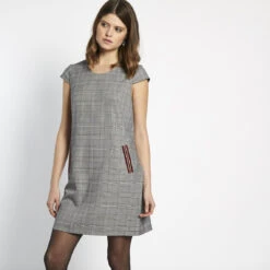 Robe Manches Courtes à Carreaux Calla | Robe Courte 3 SUISSES