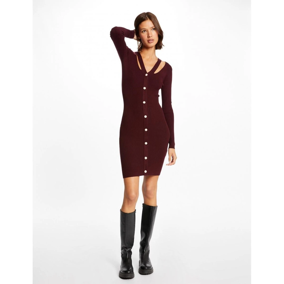 MORGAN Robe Pull Ajustée Avec Boutons | 3 SUISSES – Image 2