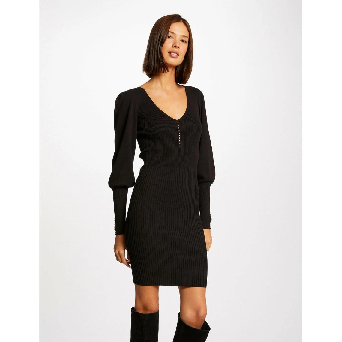 MORGAN Robe Pull Ajustée Avec Col En V | 3 SUISSES