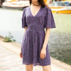 LA PETITE ETOILE Robe Violette Manches Courtes ZANA | 3 SUISSES