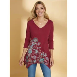 T-shirt à Manches 3/4 Avec Ourlet Asymétrique | 3 SUISSES