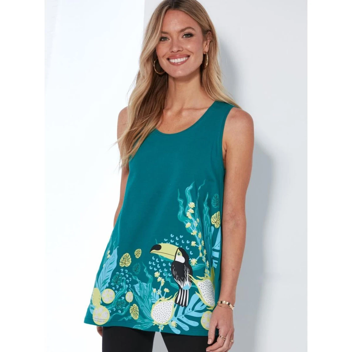 T-shirt évasé Sans Manches Avec Impression Sur Le Devant | 3 SUISSES