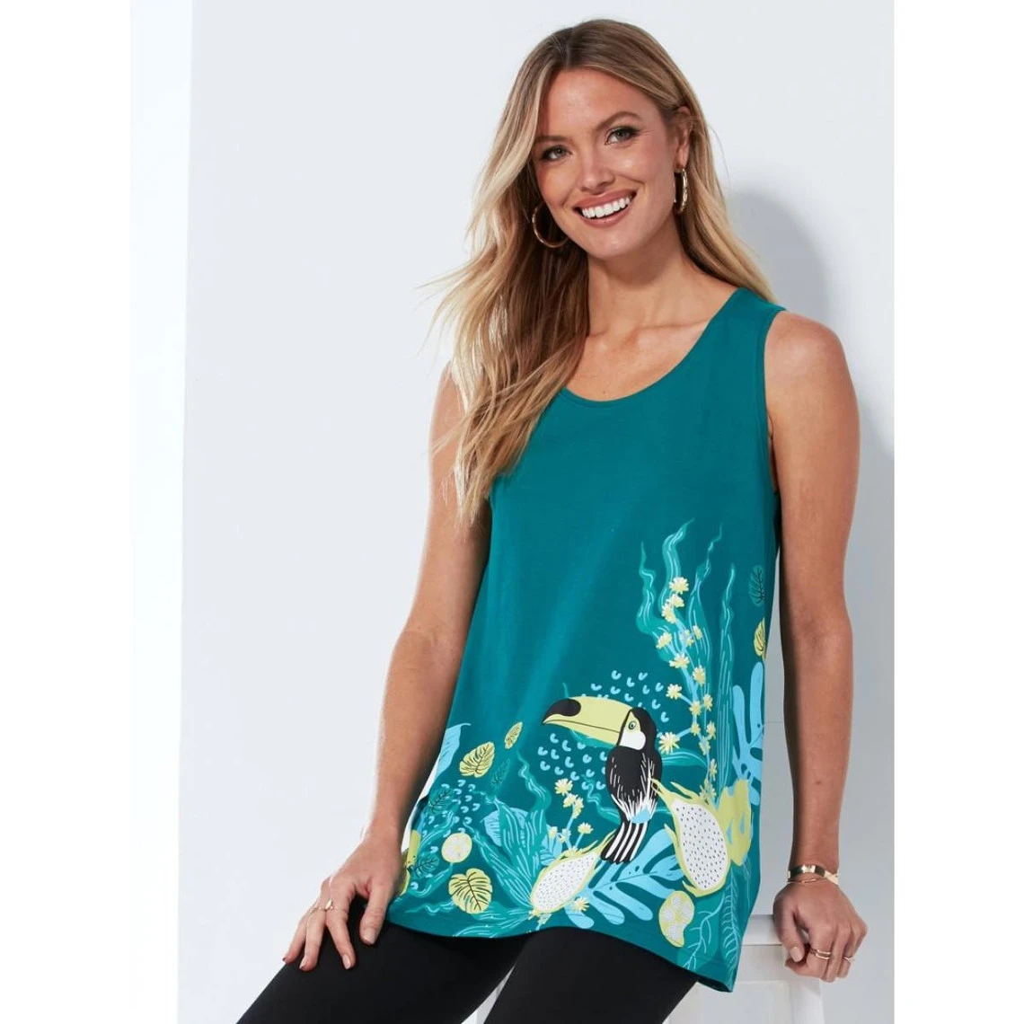 T-shirt évasé Sans Manches Avec Impression Sur Le Devant | 3 SUISSES – Image 4