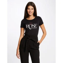 MORGAN T-shirt Manches Courtes à Inscription NOIR | 3 SUISSES