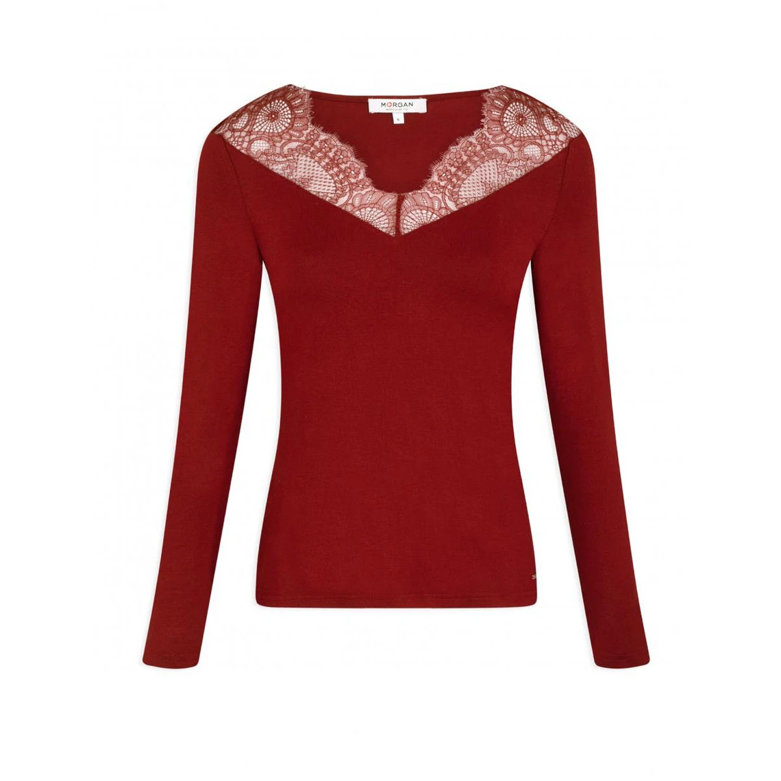 MORGAN T-shirt Manches Longues Col En Dentelle | 3 SUISSES – Image 3
