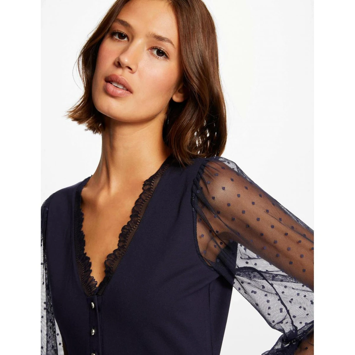 MORGAN T-shirt Manches Longues En Plumetis | 3 SUISSES – Image 4