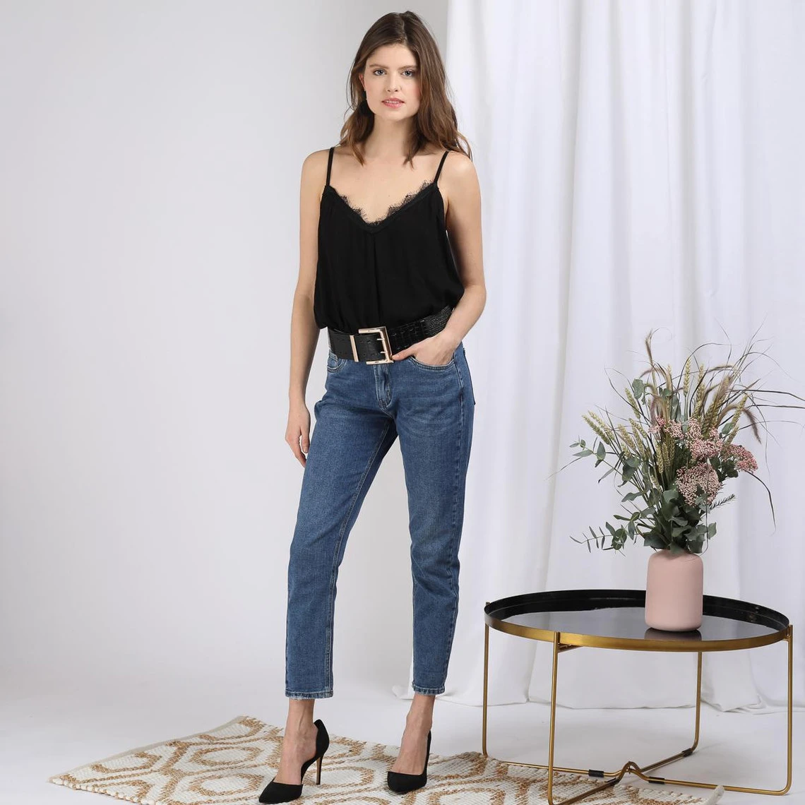 Top Fines Bretelles Avec Détail Dentelle Dries | Débardeur 3 SUISSES – Image 2