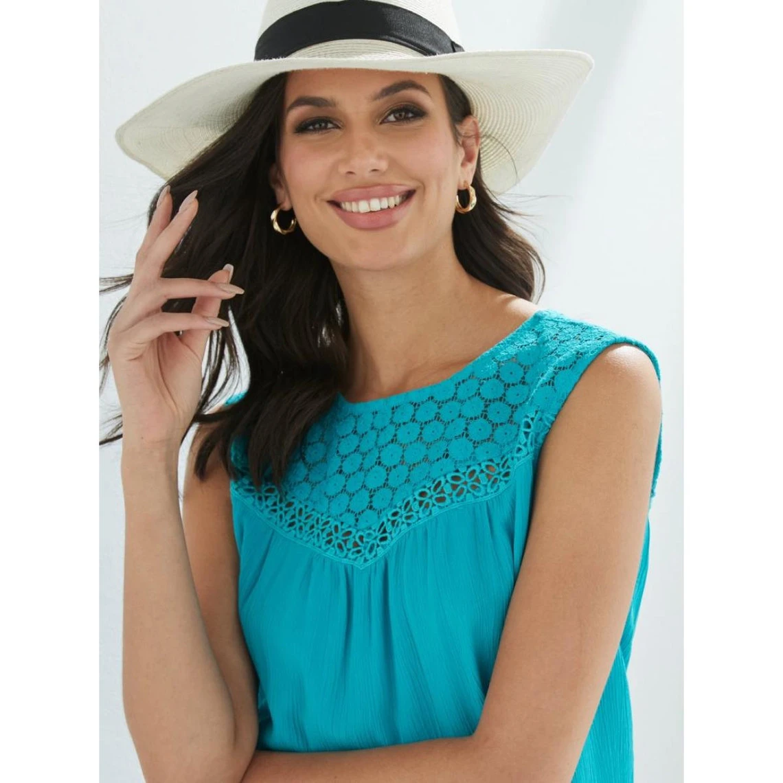 Top Sans Manches Avec Empiècement En Guipure | 3 SUISSES – Image 3