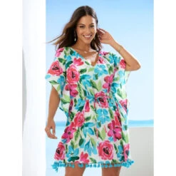 Tunique Caftan Avec Pompons à L'ourlet | 3 SUISSES